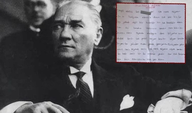İlkokul öğrencisinden Atatürk'e duygulandıran mektup